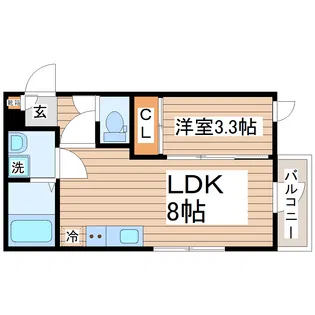 MAJIMUあすと長町【3階】の間取り