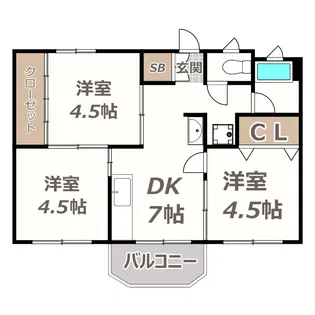 南住吉ハイツ【4階】の間取り