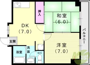 ワンダーボックス太寺【2階】の間取り