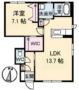 ヒルサイドコート C棟【1階】の間取り