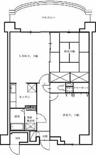 パークハイツ本町第2【7階】の間取り