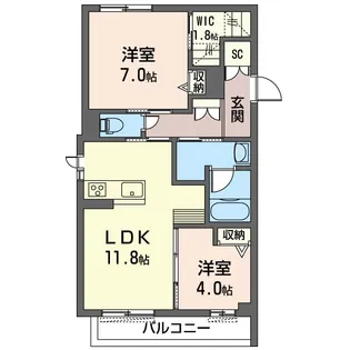 プリュネ【3階】の間取り