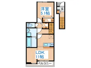 ドゥ・アネッサAIII【2階】の間取り