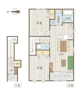 サニーフラット八山田【2階】の間取り