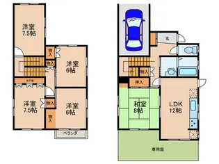 愛知県名古屋市名東区社台1【一戸建】の間取り