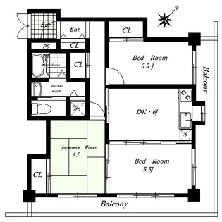 ハンビータウン【3階】の間取り