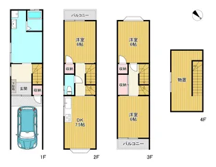大阪府交野市私部南3【一戸建】の間取り