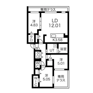 GRANDUKE八軒gene【1階】の間取り