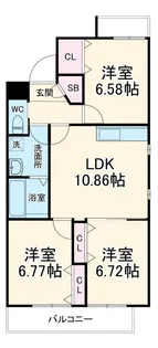 プルメリア与野【2階】の間取り