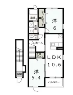 群馬県高崎市金古町【アパート】の間取り