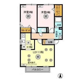 ROYAL GARDEN CASAHARA【1階】の間取り