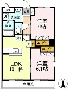 Corpoさくら B棟【1階】の間取り