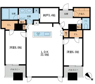 メトロタワー山下町【16階】の間取り