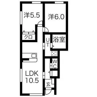 RESI NAGAI(レジながい)I、II【1階】の間取り