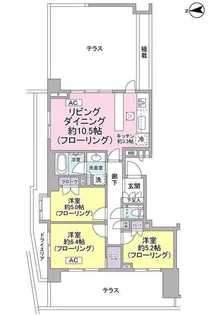 神奈川県横浜市神奈川区平川町【マンション】の間取り