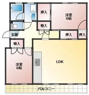 フィールド健軍【1階】の間取り