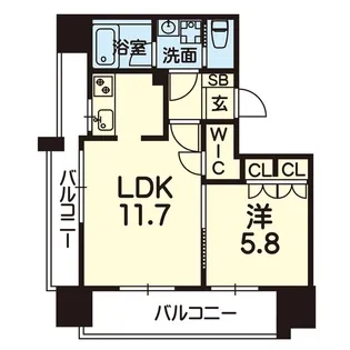 RJRプレシア熊本駅前【12階】の間取り