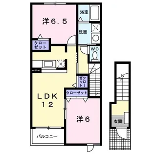 大阪府貝塚市三ツ松【アパート】の間取り