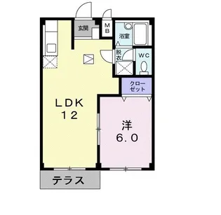 エルディム日向【1階】の間取り
