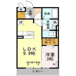 コム・シェ・ヴA【1階】の間取り