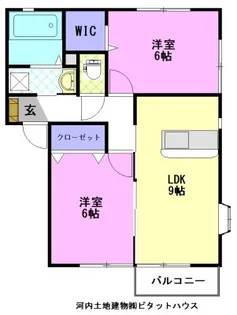 ハイツ・シャルムF【1階】の間取り