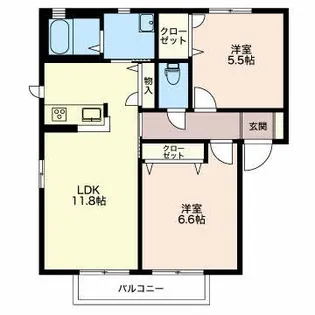 フォーレス光 B【1階】の間取り