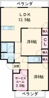 エクシア西条大町【2階】の間取り