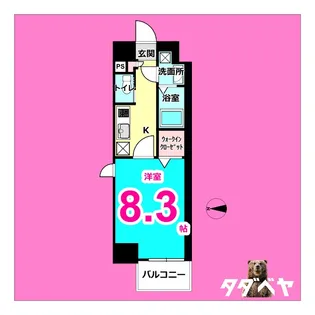 S-FORT堀田通【8階】の間取り