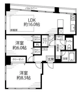 美富士マンション【8階】の間取り