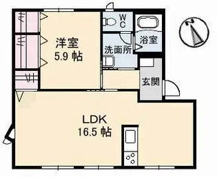 ガーデンスクエア福島 D棟【1階】の間取り