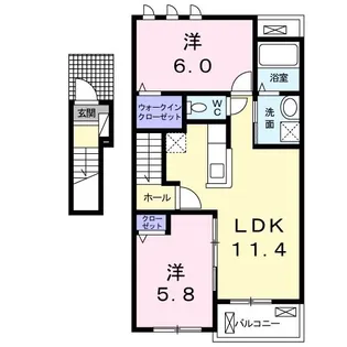 みきハウスII A【2階】の間取り
