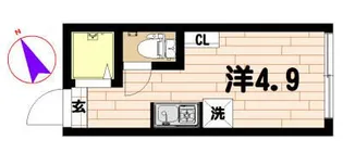 ルームズ高田馬場B棟【1階】の間取り