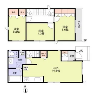 東京都杉並区高井戸西3【一戸建】の間取り