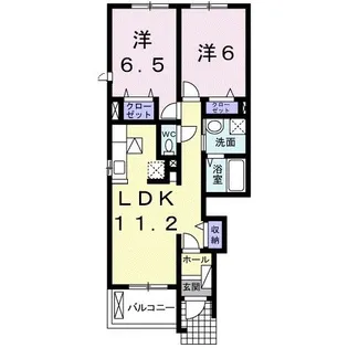 ヴェルガーデン【1階】の間取り