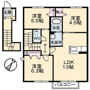 ウィステリアB【2階】の間取り