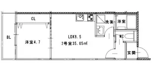 ハピネスベリー筑紫野【1階】の間取り