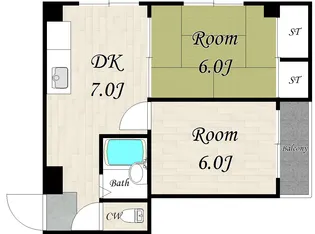 クレンツコート枚方【2階】の間取り