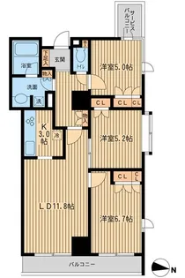 KDXレジデンス千駄木【4階】の間取り