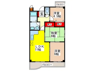 ラ・ガール新石切【2階】の間取り
