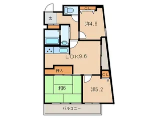 アバンセ六甲パ-ト5【3階】の間取り