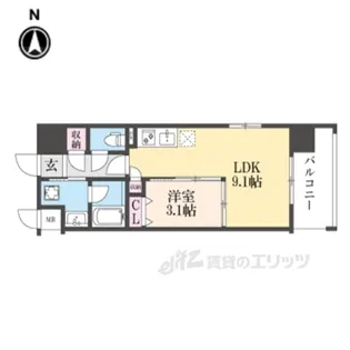 リシュドール梅小路【8階】の間取り