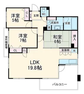 セブンフォレストヒルオークコート【3階】の間取り
