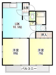 フラワーコートA【2階】の間取り