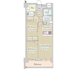 カハレア調布【2階】の間取り