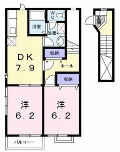 リバージュハイツ II【2階】の間取り