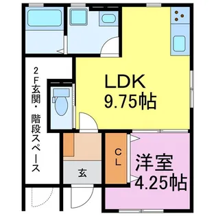 リーブルファイン新田町 2号棟【1階】の間取り
