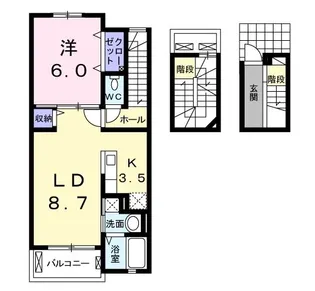 プラシード【3階】の間取り