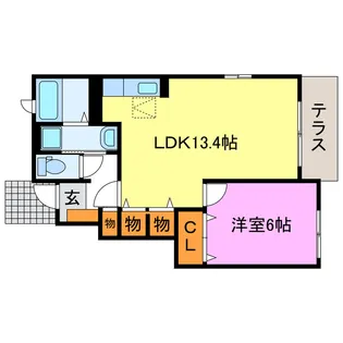 グリーン フィールド tsu【1階】の間取り