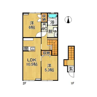 ルフェリ【2階】の間取り
