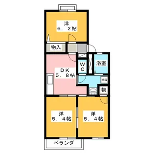 グリーンホーム三星 B【2階】の間取り